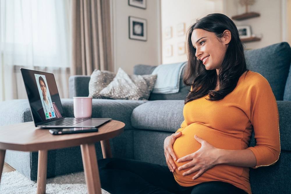 Pregnant woman at doctor's office